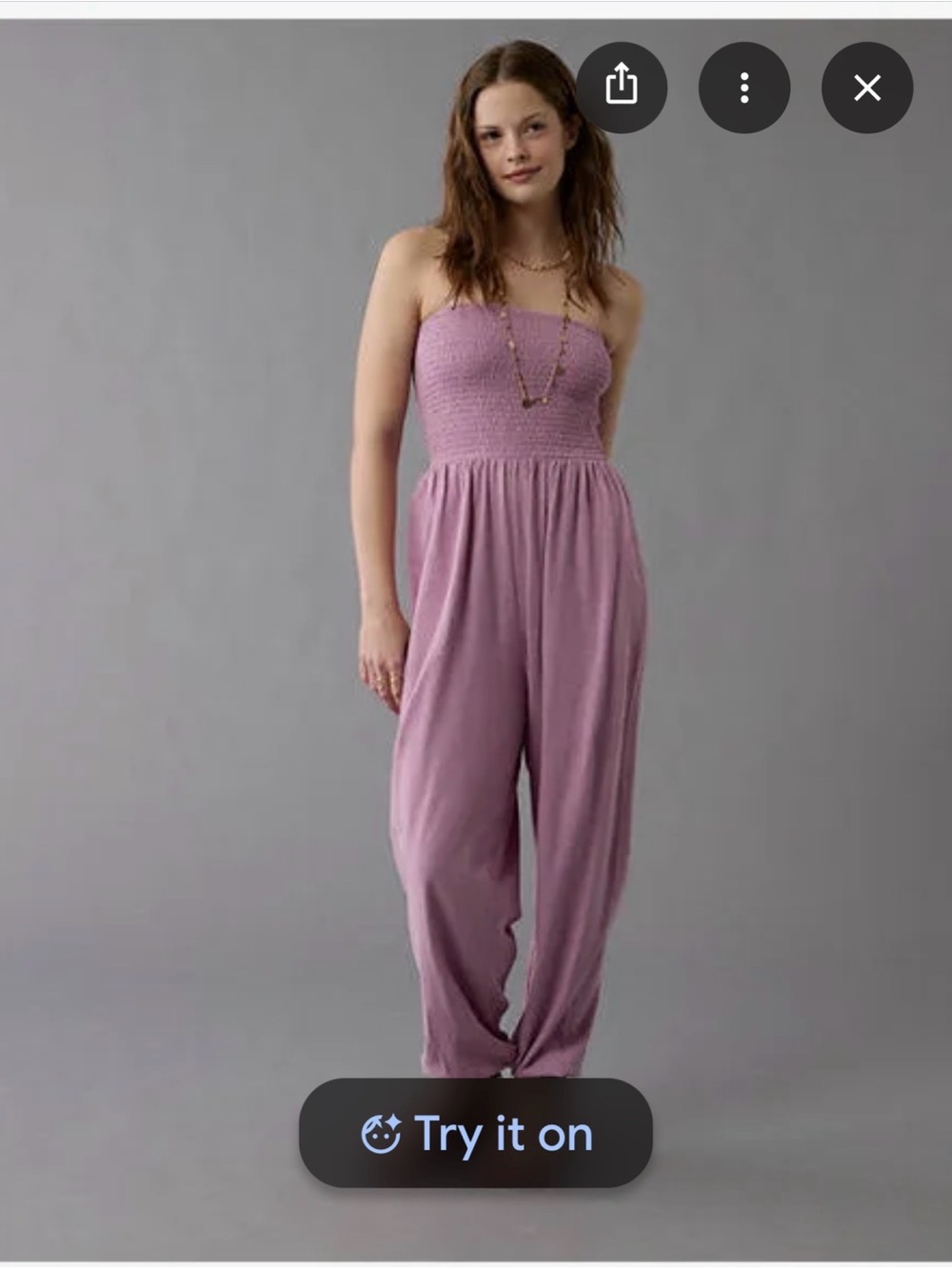 💜NWT American Eagle Adorable Knit Smocked Strapless Jumpsuit  💯 cotton 💜